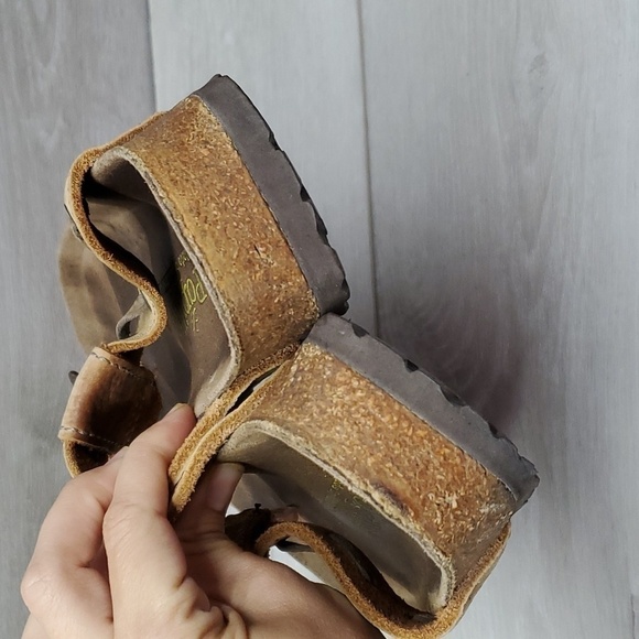 Birkenstock Papillio Womens T strap Leather Sandals Flats shoes sz 37/6 - Picture 6 of 11